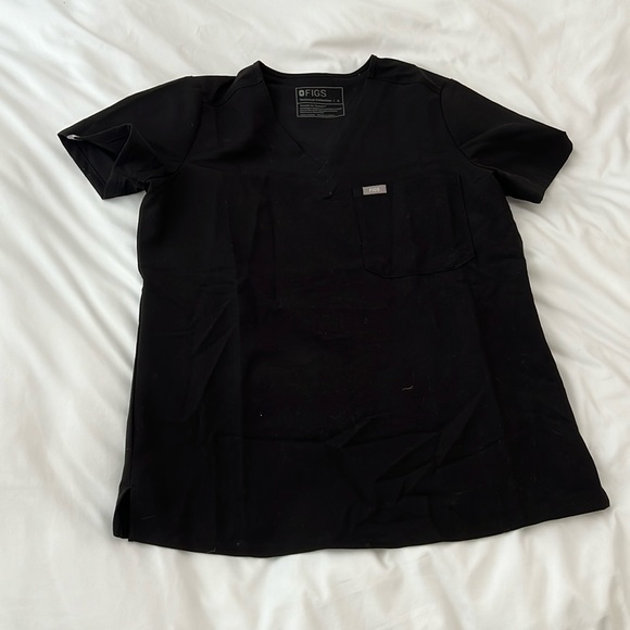 FIGS black scrub top. Classic 1 pocket, v-neck. Size small - Picture 1 of 2